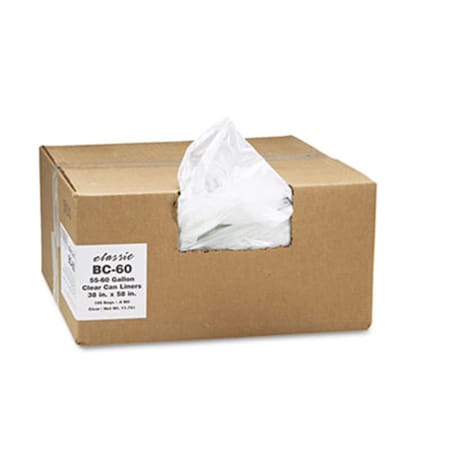 Vortex Clear Low-Density Can Liners - Clear - 55-60 gal - 0.85 mil - 38 x 58 VO3327038